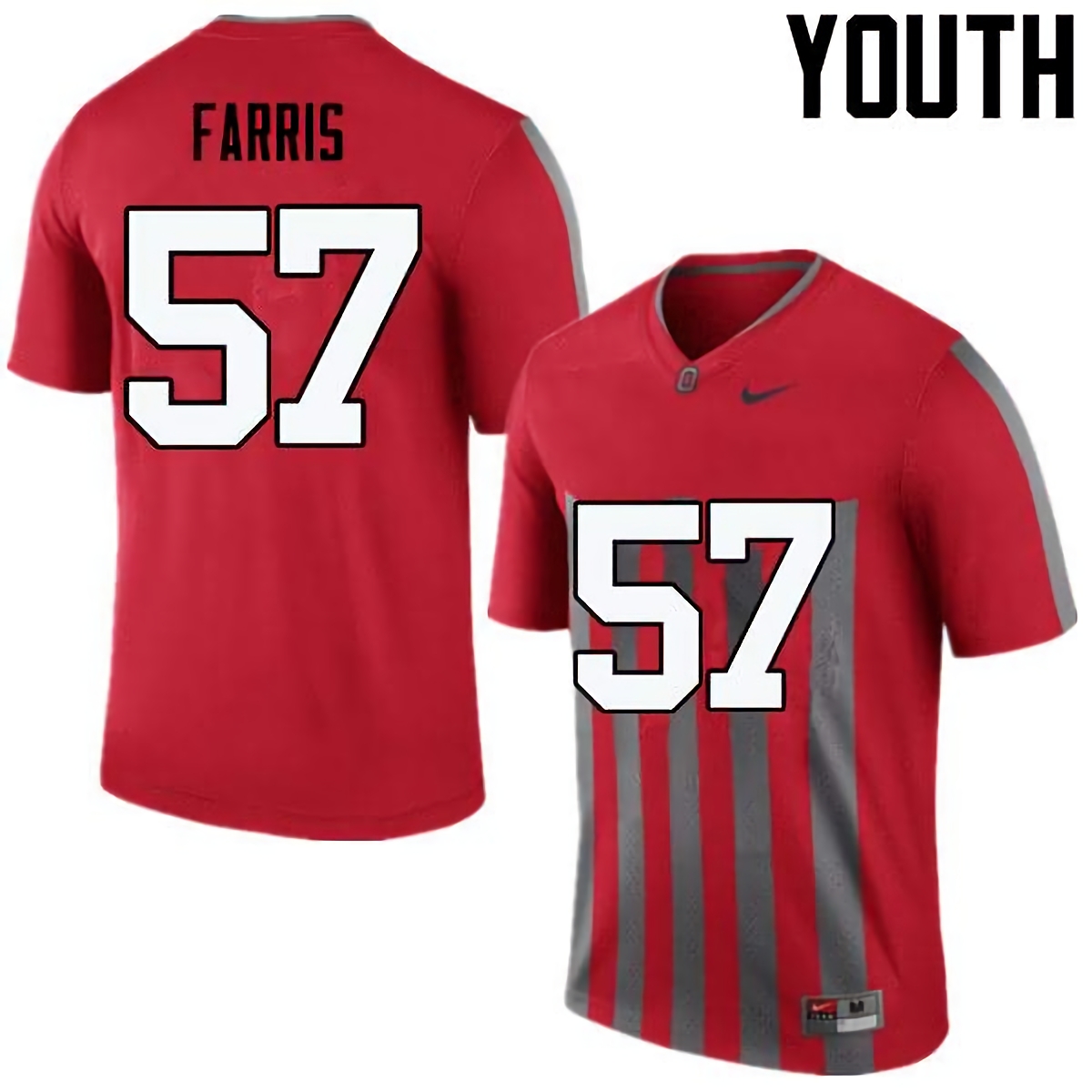 Chase Farris Ohio State Buckeyes Youth NCAA #57 Nike Throwback Red College Stitched Football Jersey CVA3556UL